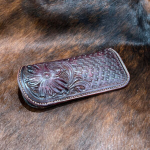 Floral Eyeglass Case - Mahogany